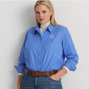 NWT POLO RALPH LAUREN Plus Size Cotton Broadcloth Shirt SIZE US 1X